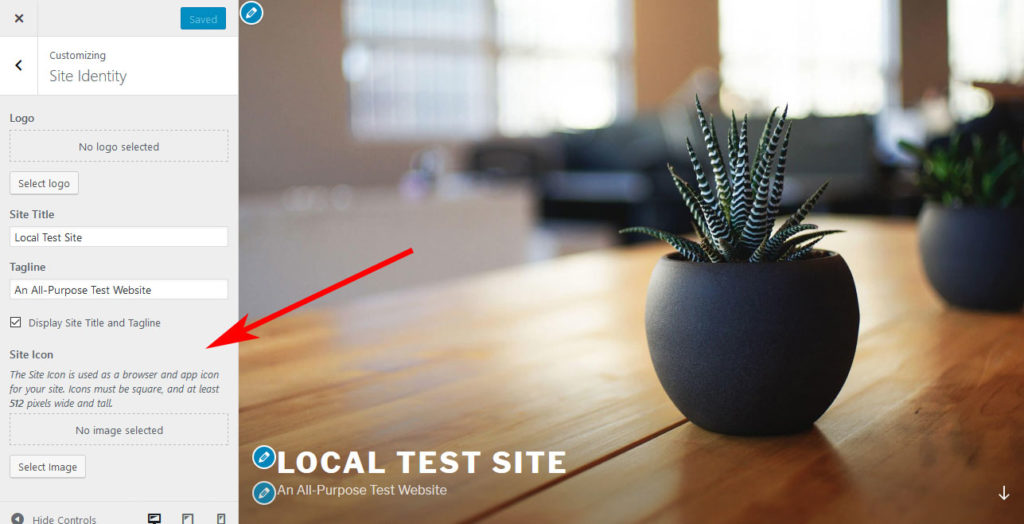 add favicon to wordpress in customizer