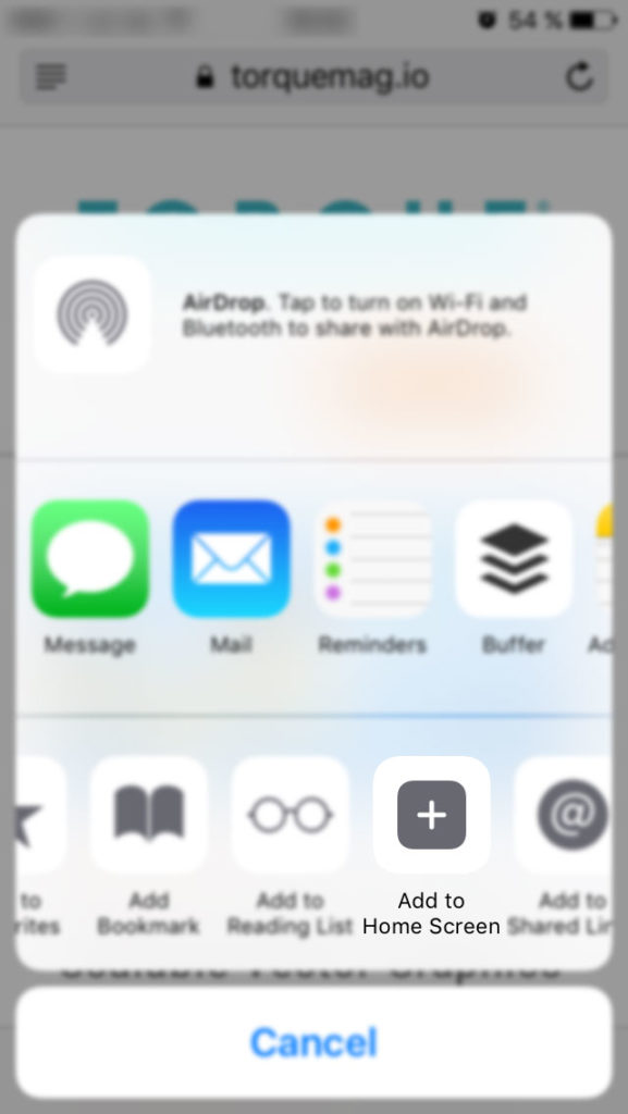 add to home screen on iphone