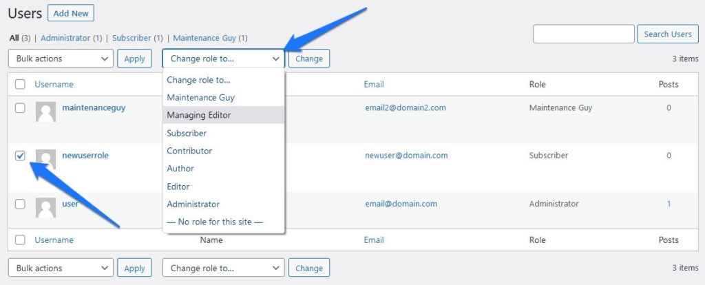 assign new role to wordpress user