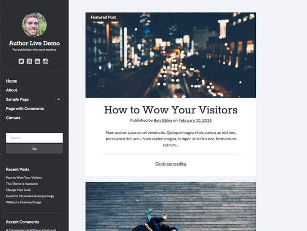 Author theme for more web accessibility