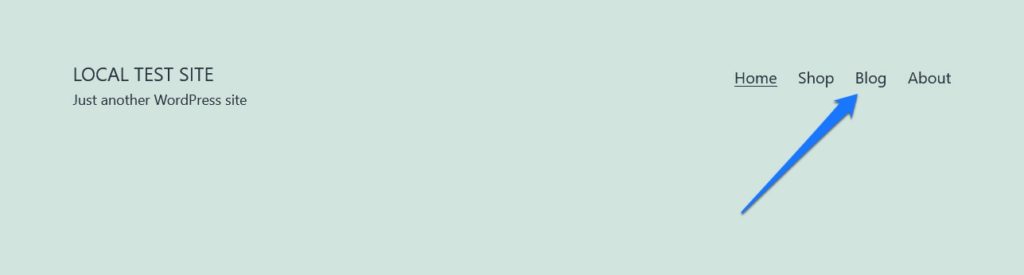 blogging page in menu on website