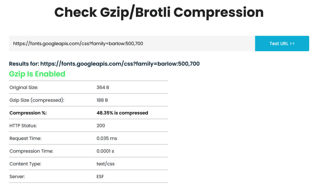 check compression for external assets