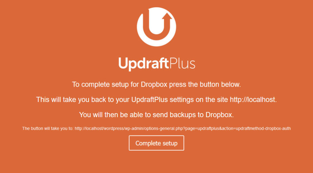 complete dropbox updraftplus setup