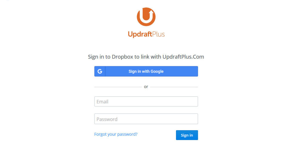 connect updraftplus to dropbox