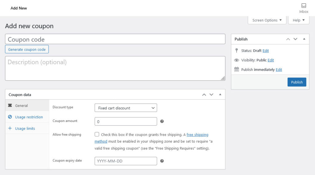 create coupon in woocommerce