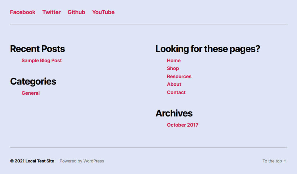 font changes in wordpress footer