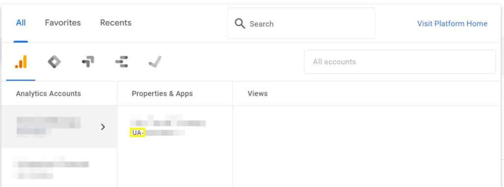 Google Analytics properties