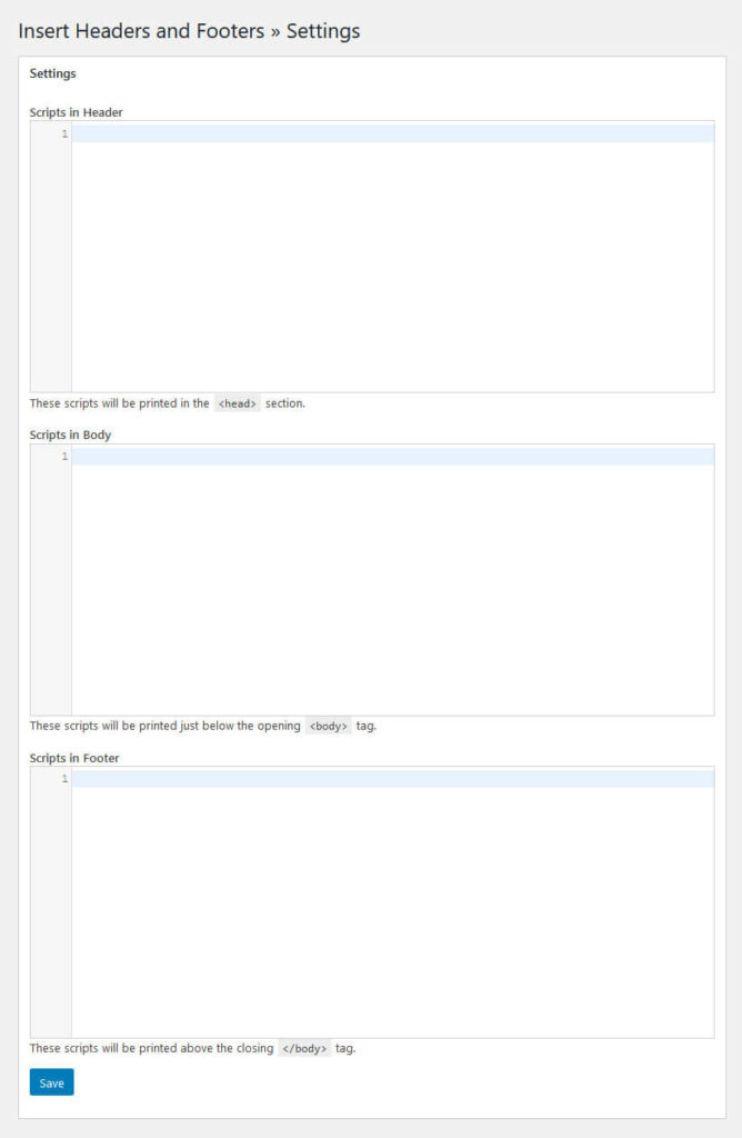 insert headers and footers plugin interface