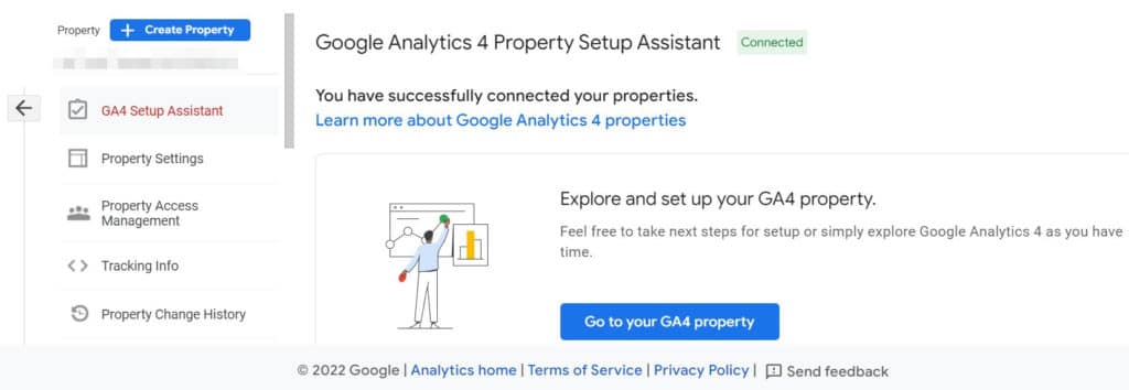 Linked Google Analytics properties.