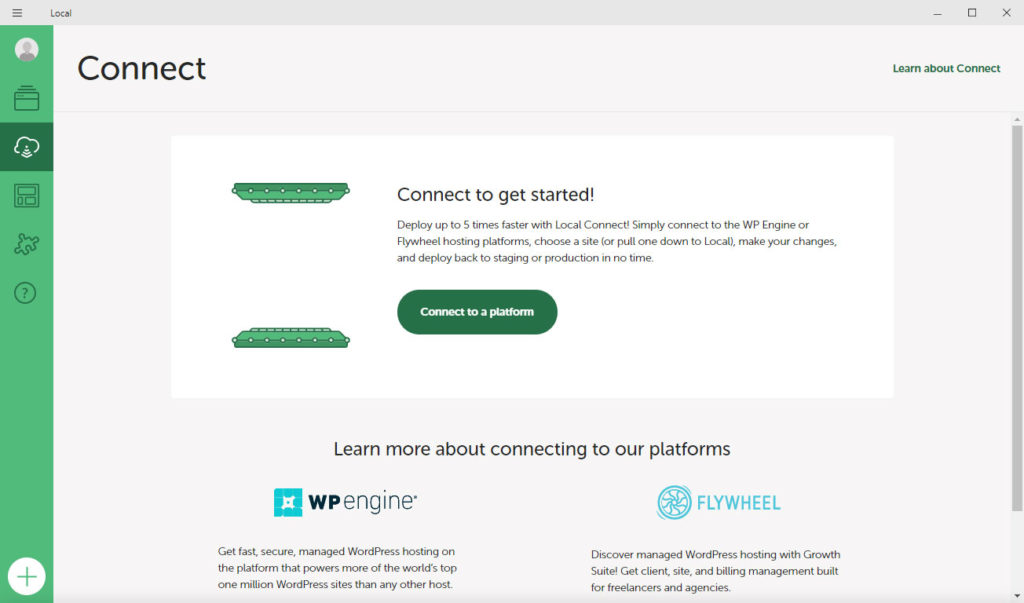 local connect menu