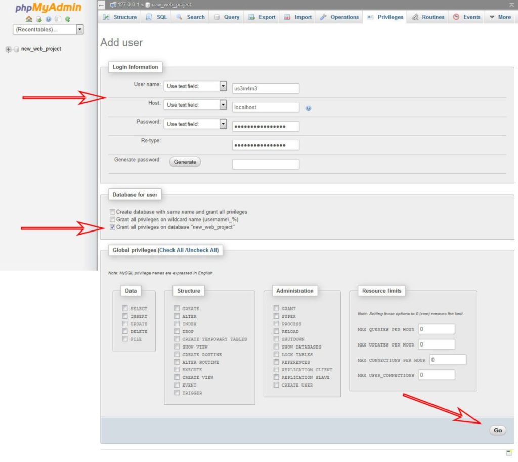 phpMyAdmin-create-user