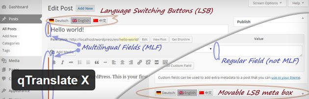 qTranslate X WordPress translation plugin
