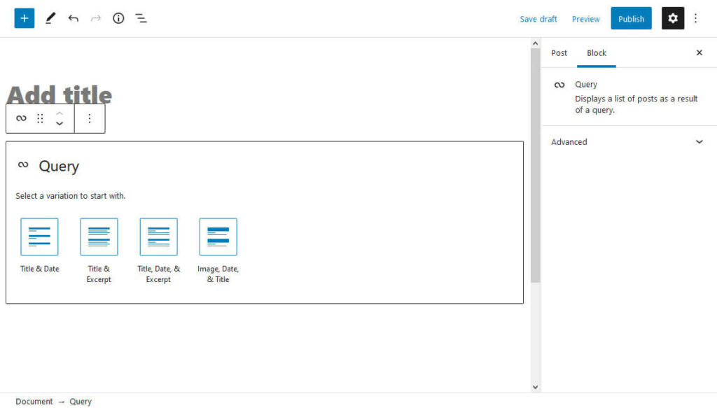 query block example