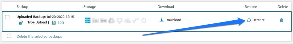 restore wpvivid backup