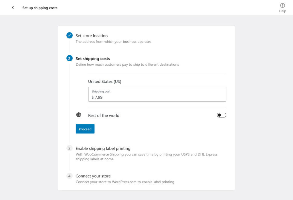 set up shipping costs in woocommerce