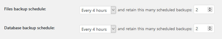 set wordpress backup schedule in updraftplus
