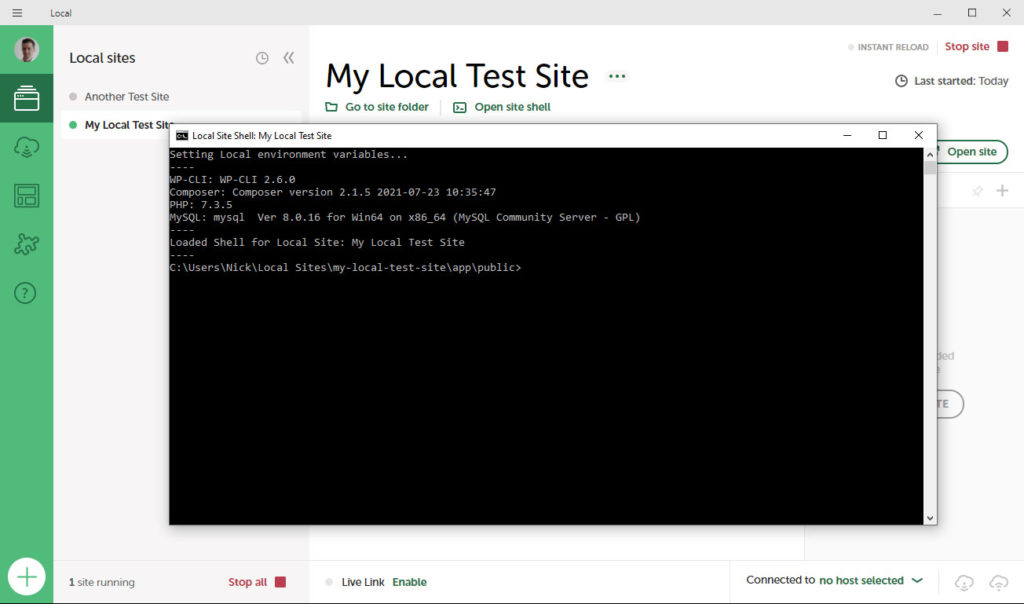 shell access in local