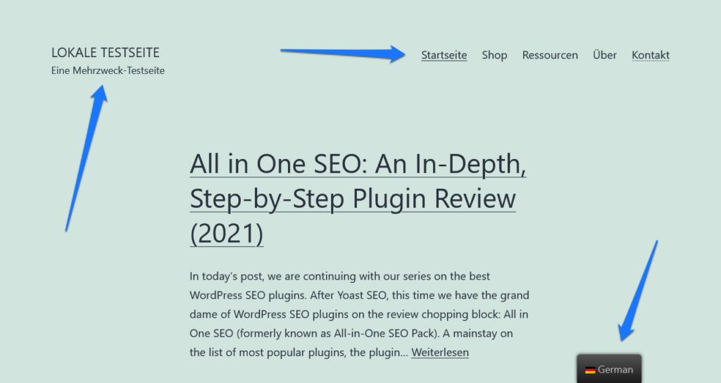 translated strings on page