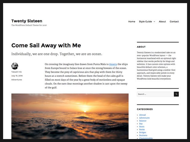 Twenty Sixteen accessibility-ready-WordPress theme