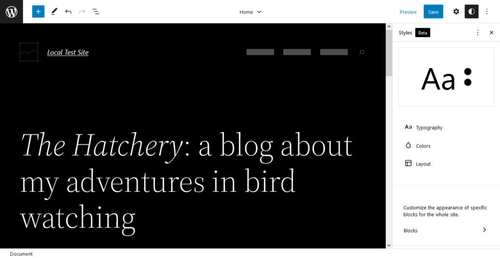 twenty twenty two theme global styles review