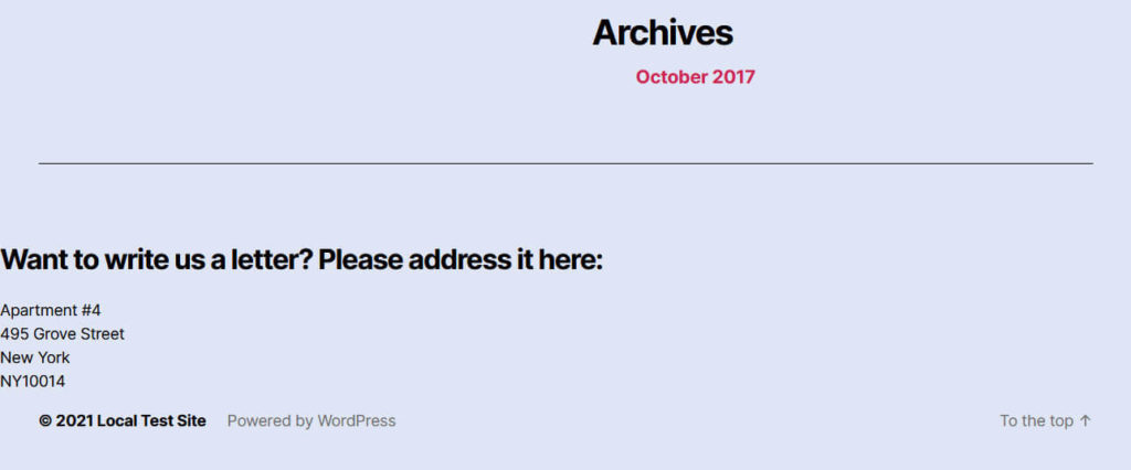 unstyled widget content in footer