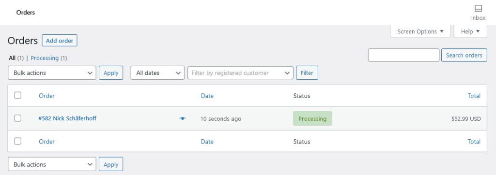 woocommerce orders menu