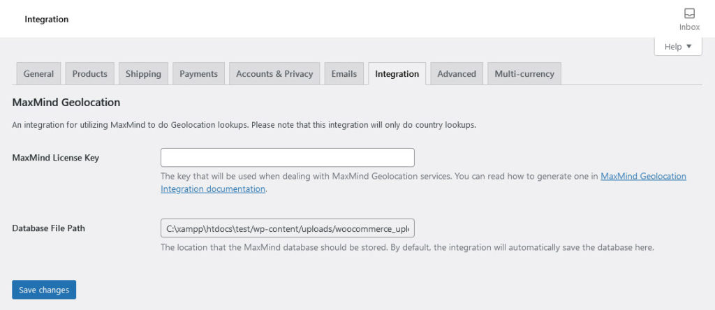 settings integration