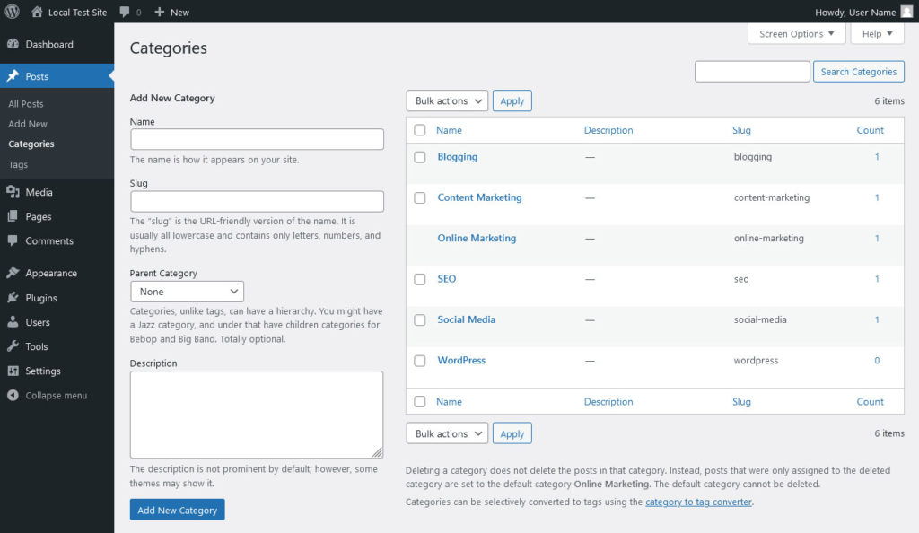 WordPress SEO: wordpress category menu