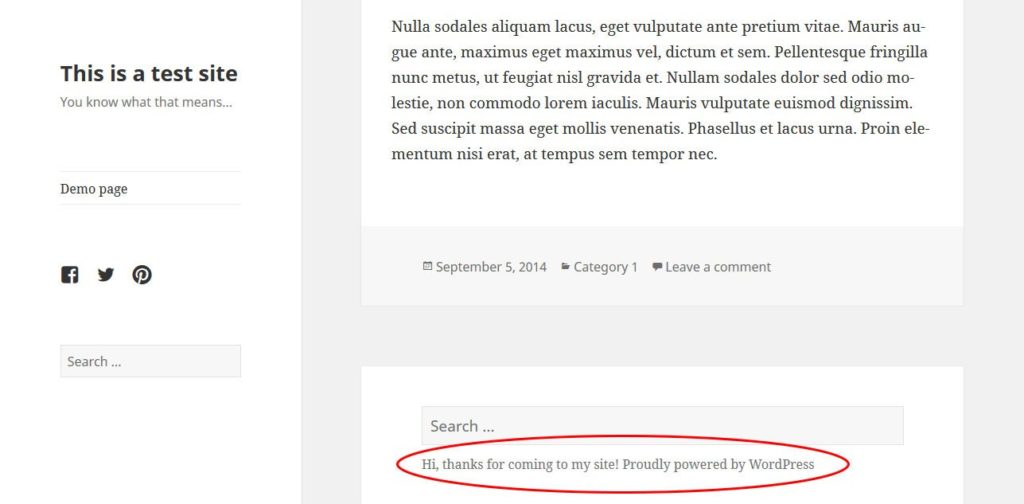 WordPress-hooks-modified-footer-credits