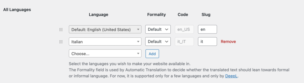 Add new language