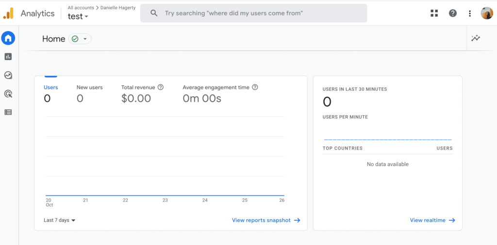 Google Analytics homepage