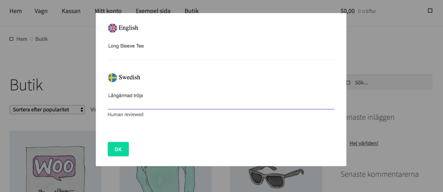 The "Human Reviewed" designation in Weglot Translate.