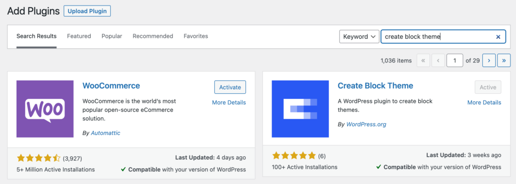 Install Create Block Theme plugin