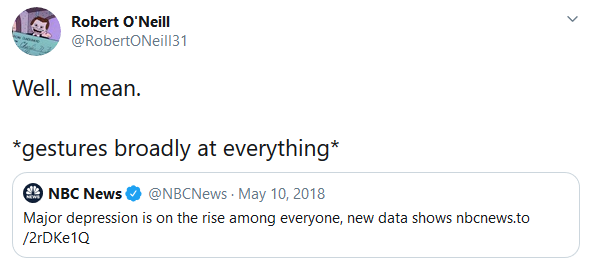 major depression on the rise tweet