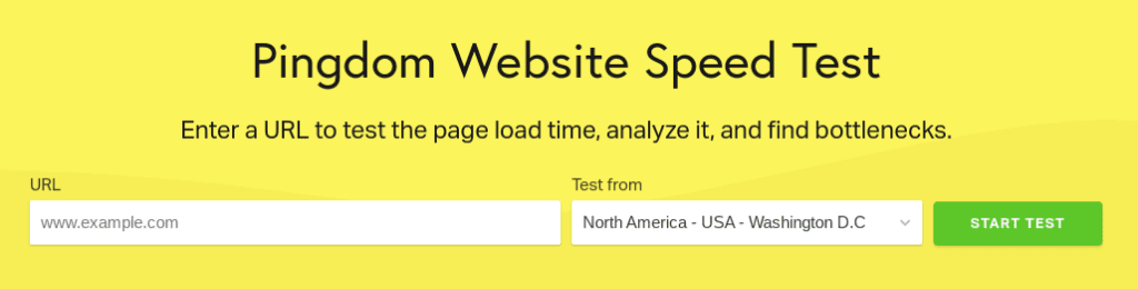The Pingdom website speed test tool.