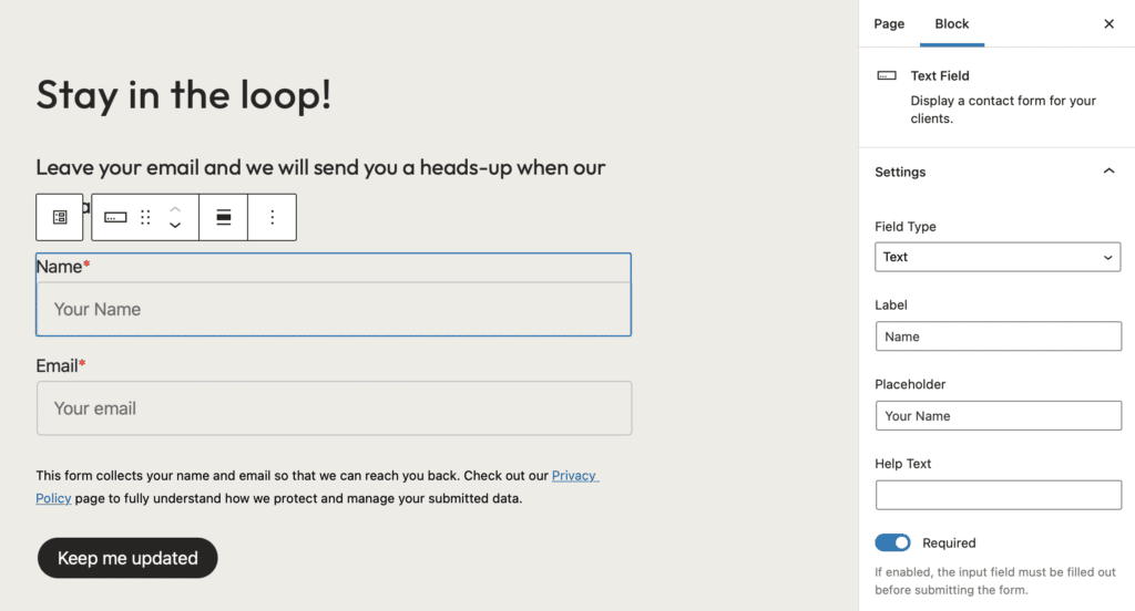 Subscribe form on a maintenance mode page