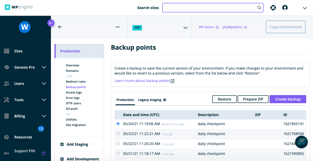 If you choose managed WordPress, then you'll often get access to automated backups. 