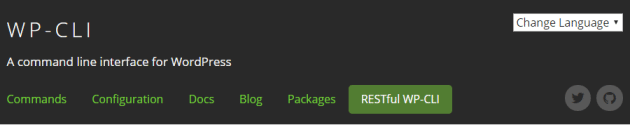 The WP-CLI homepage.